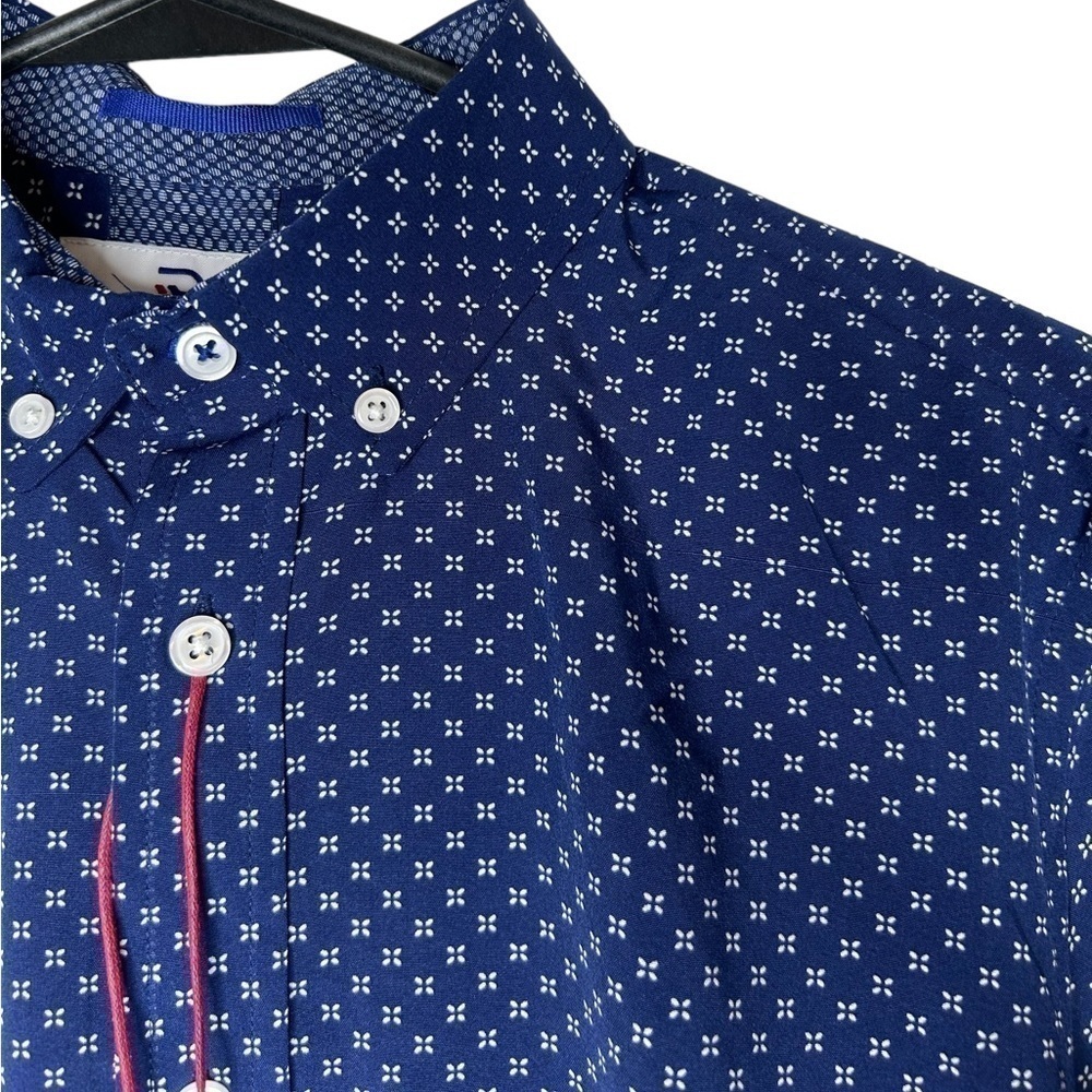 International Report Men’s Navy Stretch Long Sleeve Button Down Modern Fit Small - Picture 4 of 14